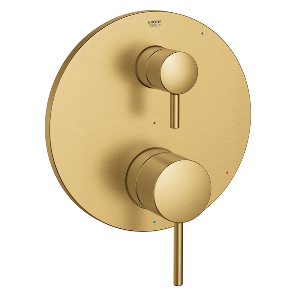 Timeless Pressure Balance Valve Trim With 2-Way Diverter With Cartridge, Gold